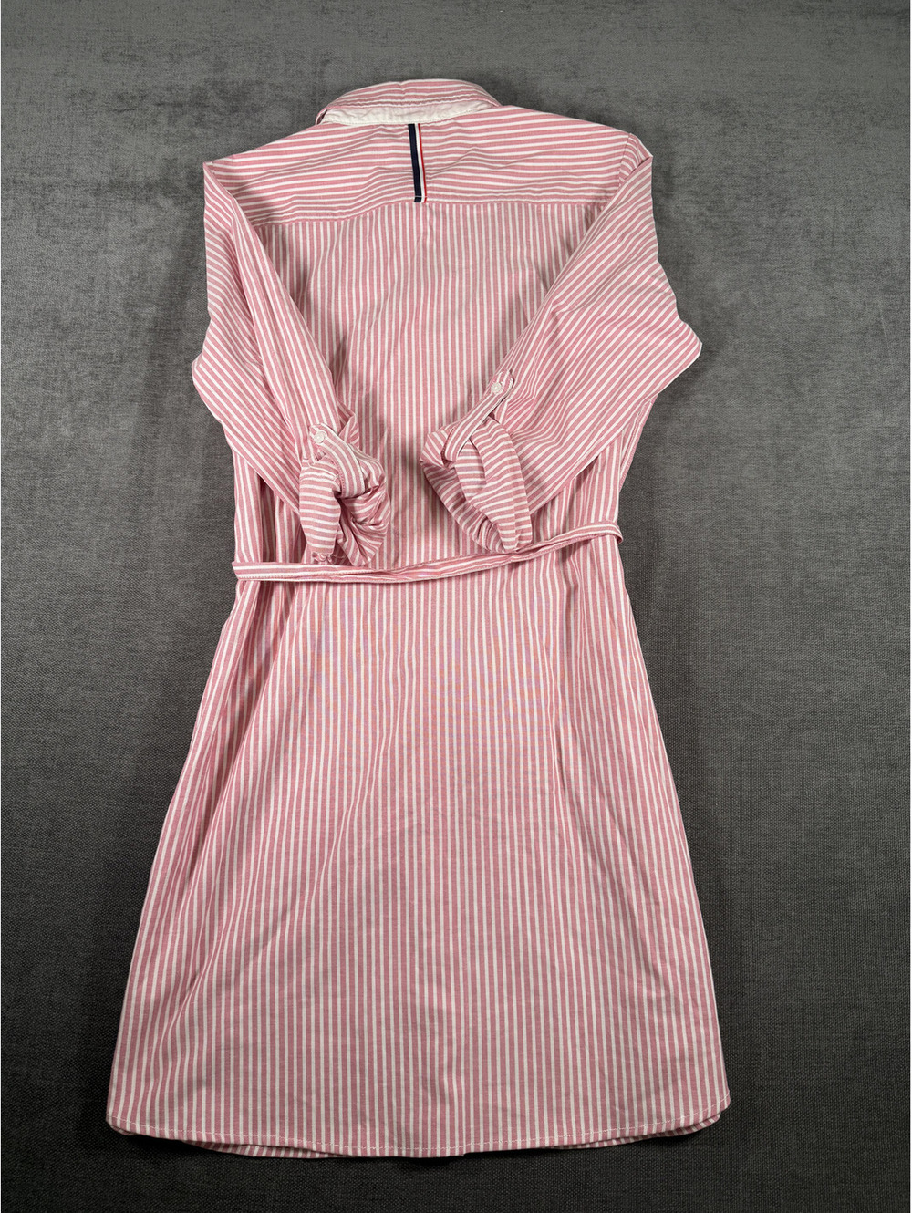 U.S. Polo Assn. Pink and White Striped Shirt Dress with Belt XL - Picture 5 of 6